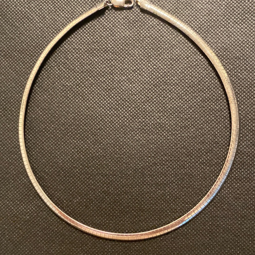 Italian Sterling Silver Omega Chain Necklace